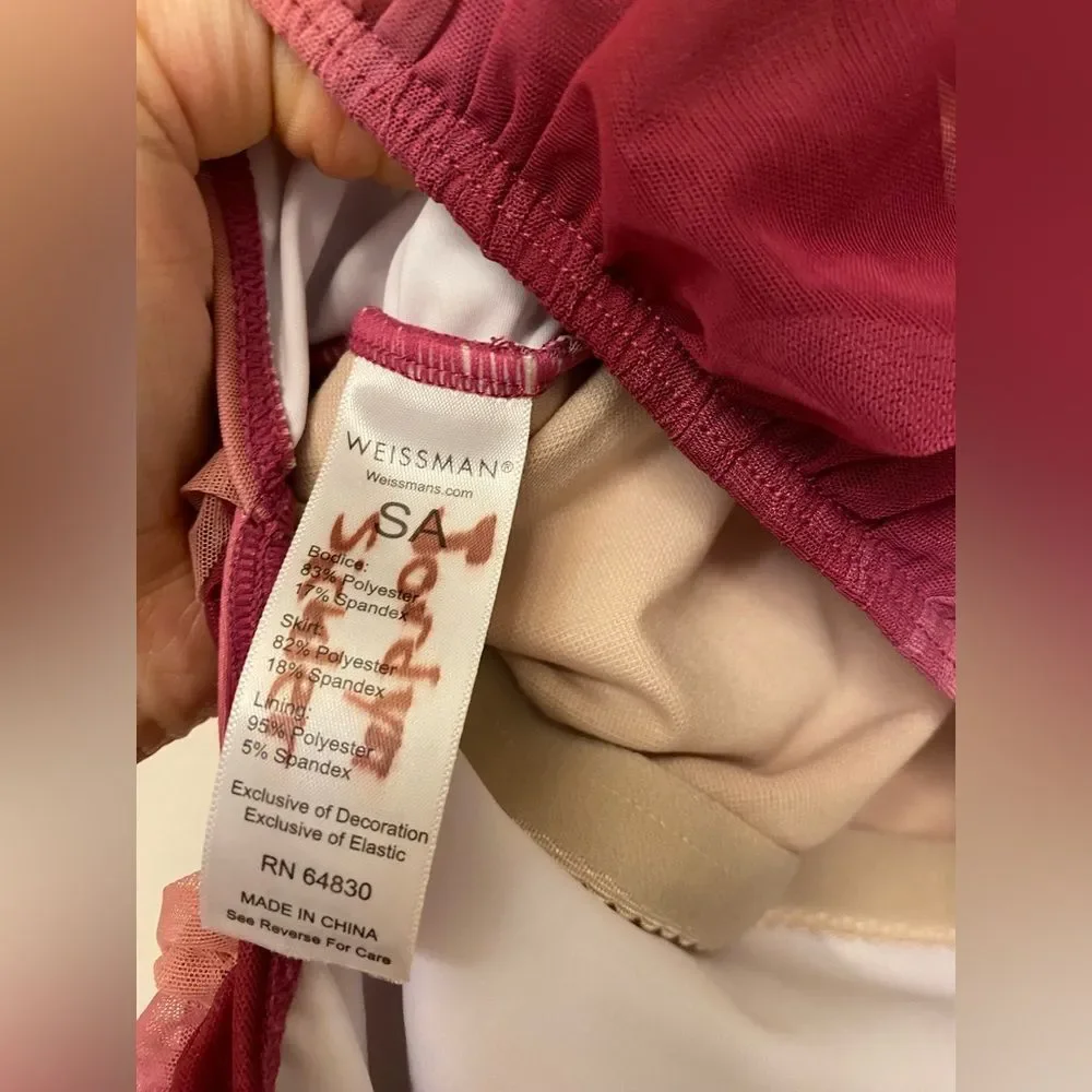 Weissman elite solo dance semi custom costume pink ombre Night Changes 14892 SA